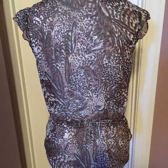 Sexy Summer Sheer Animal Print Top - Picture 2 of 3